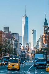 Image showing New York City Manhattan midtown aerial panorama view with skyscr