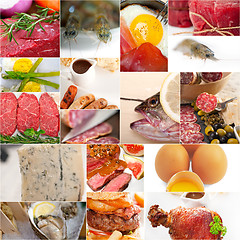 Image showing high protein food collection collage