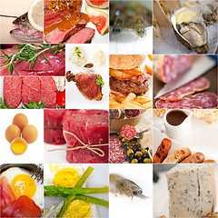 Image showing high protein food collection collage