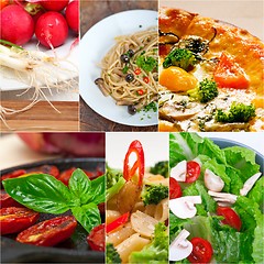 Image showing healthy Vegetarian vegan food collage