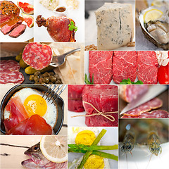 Image showing high protein food collection collage