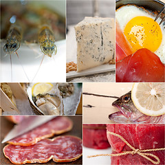 Image showing high protein food collection collage