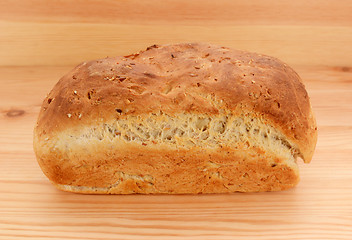 Image showing Freshly baked loaf of crusty bread