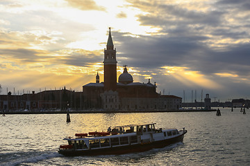 Image showing San Giorgio Maggiore in Venice at sunset