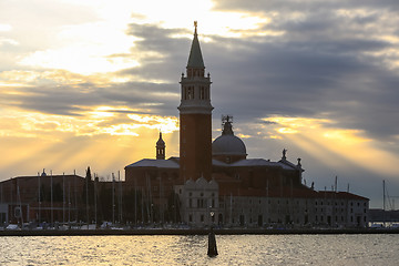 Image showing Church of San Giorgio Maggiore at sunset