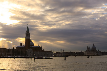 Image showing View of San Giorgio Maggiore at sunset