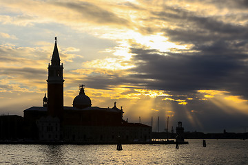 Image showing San Giorgio Maggiore church at sunset