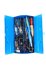 Image showing mechanic tools from repairman in blue box
