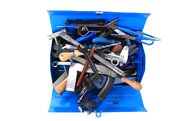 Image showing mechanic tools from repairman in blue box