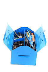 Image showing mechanic tools from repairman in blue box