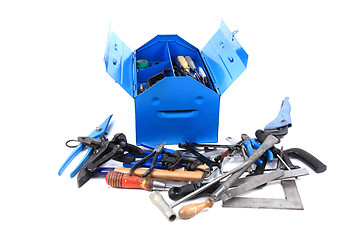 Image showing mechanic tools from repairman in blue box