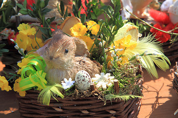 Image showing spring easter background with rabbit 