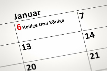 Image showing calendar detail