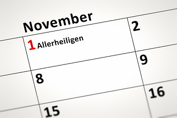 Image showing calendar detail