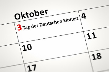 Image showing calendar detail