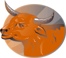 Image showing Angry Bull Head Retro