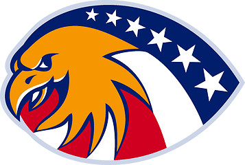 Image showing American Eagle Head Stars And Stripes flag