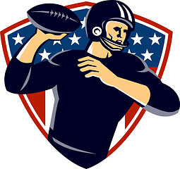 Image showing American Quarterback Football Player Passing Shield
