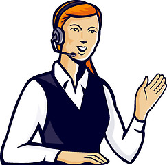 Image showing Telemarketer Call Center Operator Retro