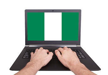 Image showing Hands working on laptop, Nigeria