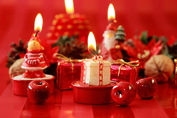 Image showing Christmas candles