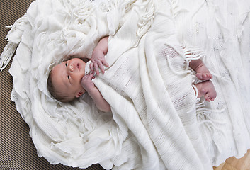 Image showing infant with blanket in bed
