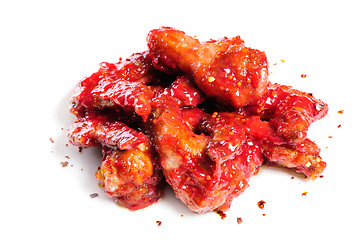 Image showing chicken wings in raspberry sauce