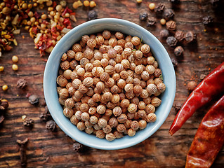 Image showing bowl of coriander seeds