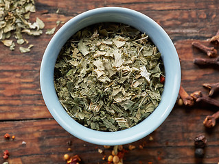 Image showing bowl of dried oregano