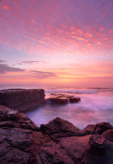 Image showing Sunrise North Avoca Beach rock shelf