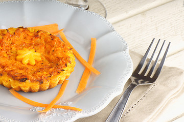 Image showing Mini vegetarian quiche with carrots