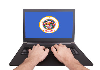 Image showing Hands working on laptop, Minnesota