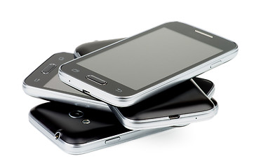 Image showing Stack of Smartphones