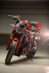 Image showing Motorcycle parking in garage