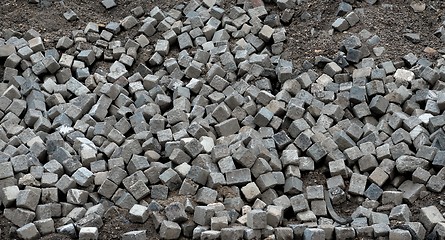 Image showing Crawl destroyed urban sidewalk stones