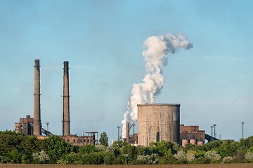 Image showing Chimney of a Power plant