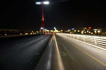 Image showing Empty bridge at night