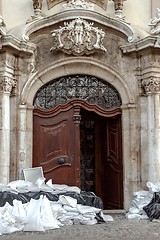 Image showing White sandbags 