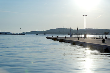 Image showing Peaceful sunset at the jetty