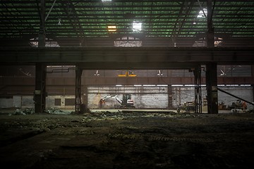 Image showing Industrial interior with bulldozer inside