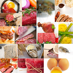 Image showing high protein food collection collage