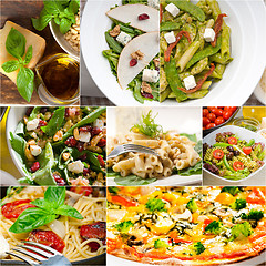 Image showing healthy and tasty Italian food collage