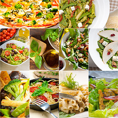 Image showing healthy and tasty Italian food collage