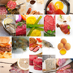 Image showing high protein food collection collage