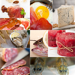 Image showing high protein food collection collage