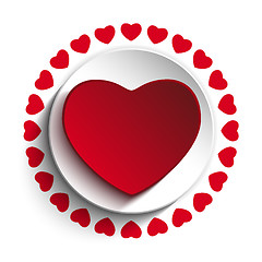Image showing Valentine Day Love Heart Red Background