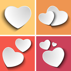 Image showing Valentines Day Set of Four Colorful Squares