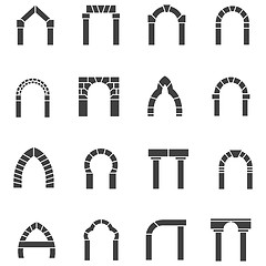 Image showing Black icons vector collection of arches
