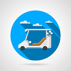 Image showing Golf car flat vector icon