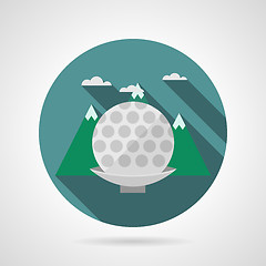 Image showing Flat vector icon for golf ball